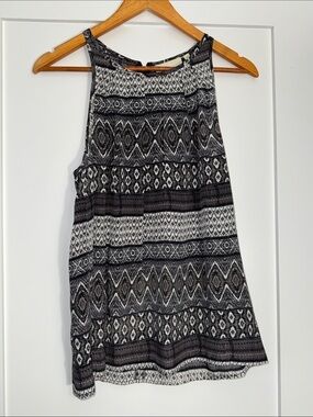 Cynthia Rowley Black & White Sleeveless Silk Tank sz Small